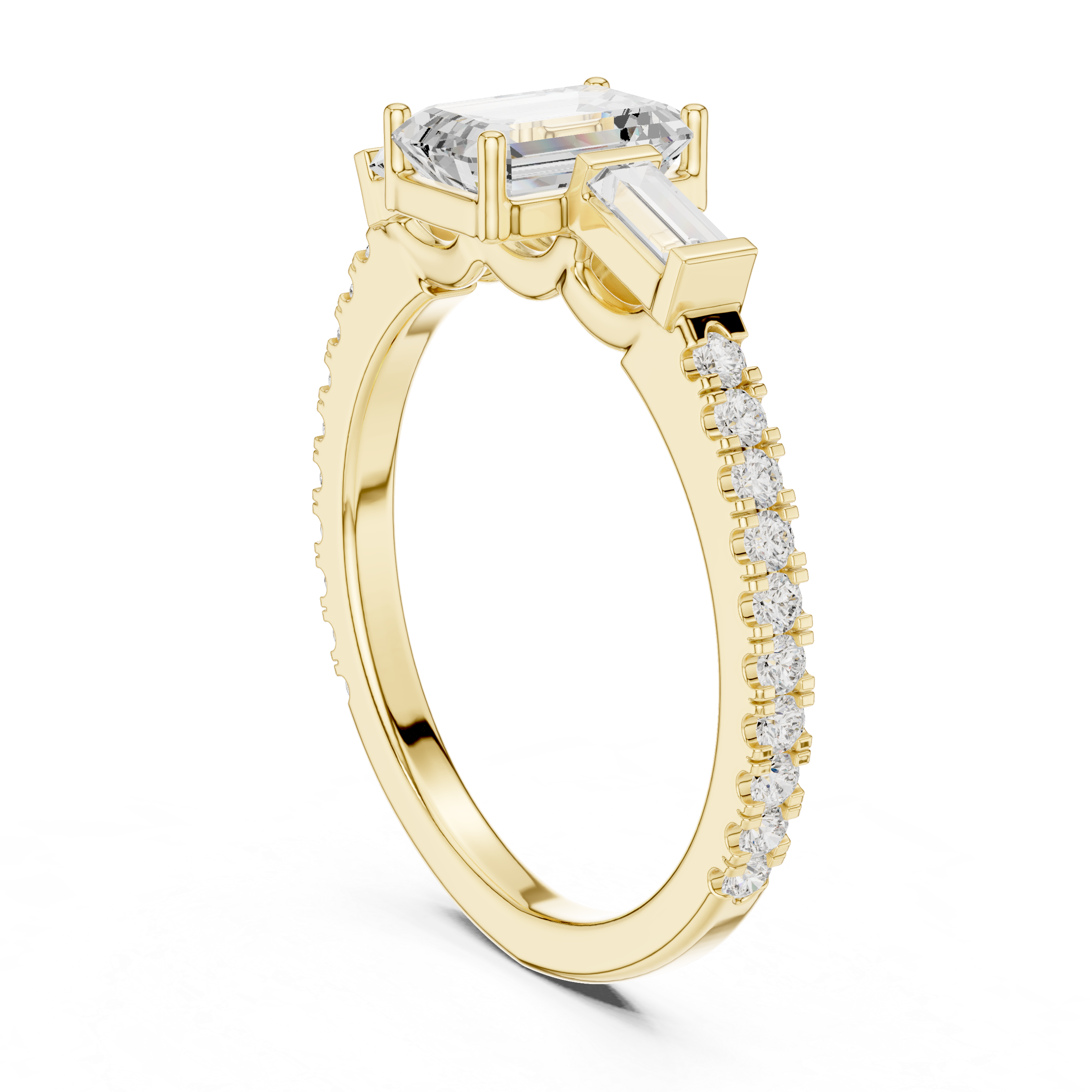 1 ct Emerald Cut Solitaire Lab Grown Diamond Ring