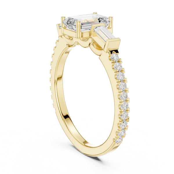 1 ct Emerald Cut Solitaire Lab Grown Diamond Ring