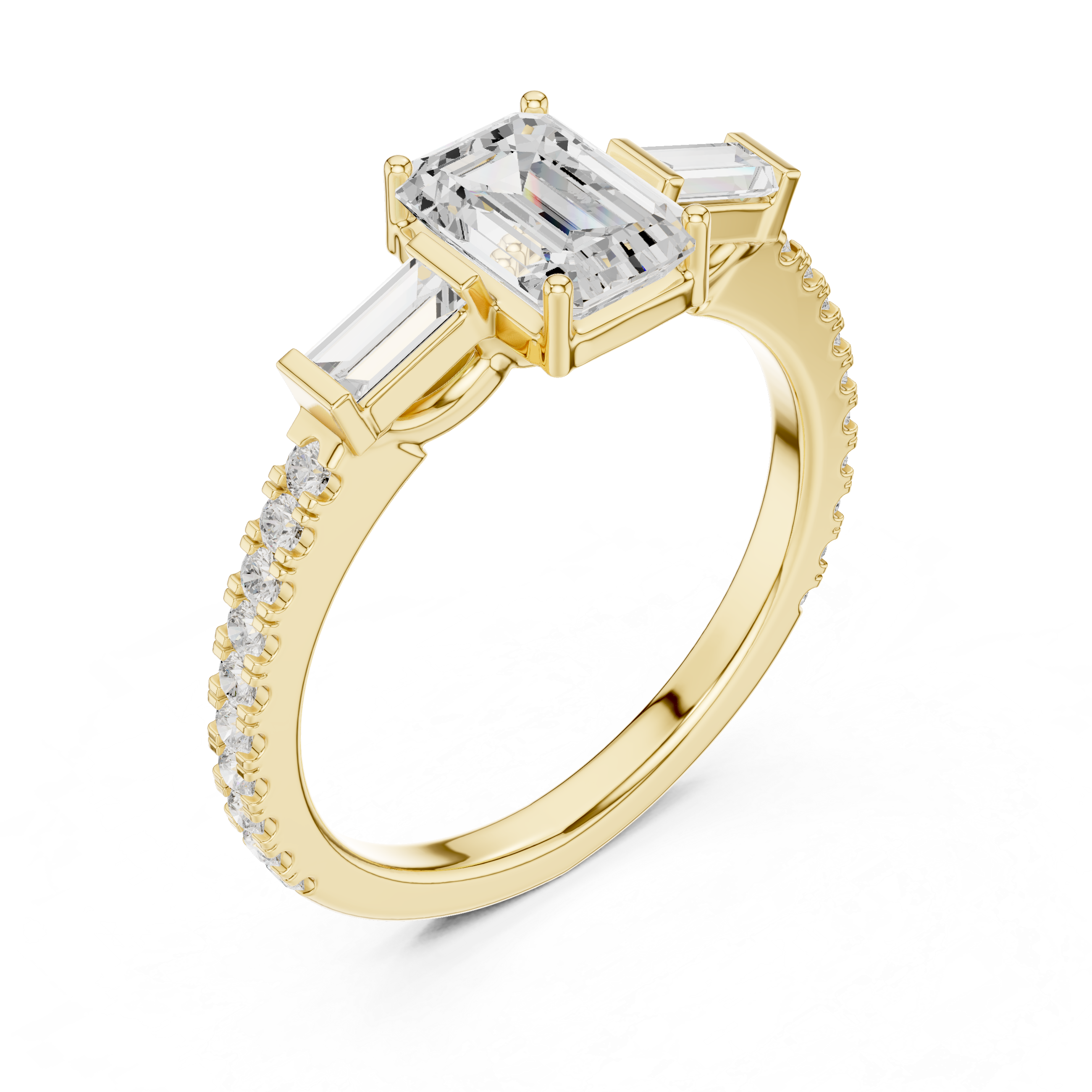 1 ct Emerald Cut Solitaire Lab Grown Diamond Ring