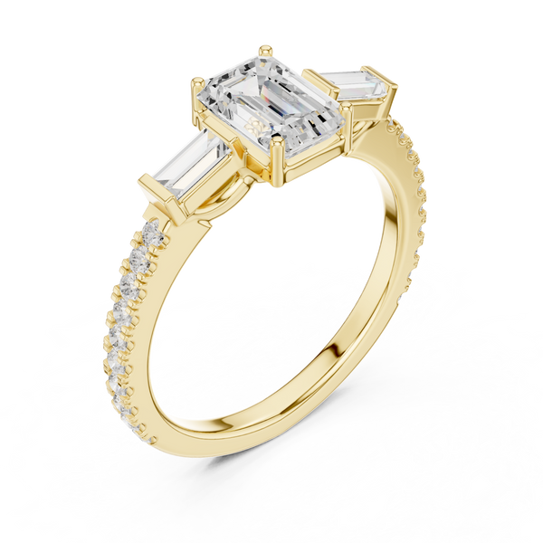 1 ct Emerald Cut Solitaire Lab Grown Diamond Ring