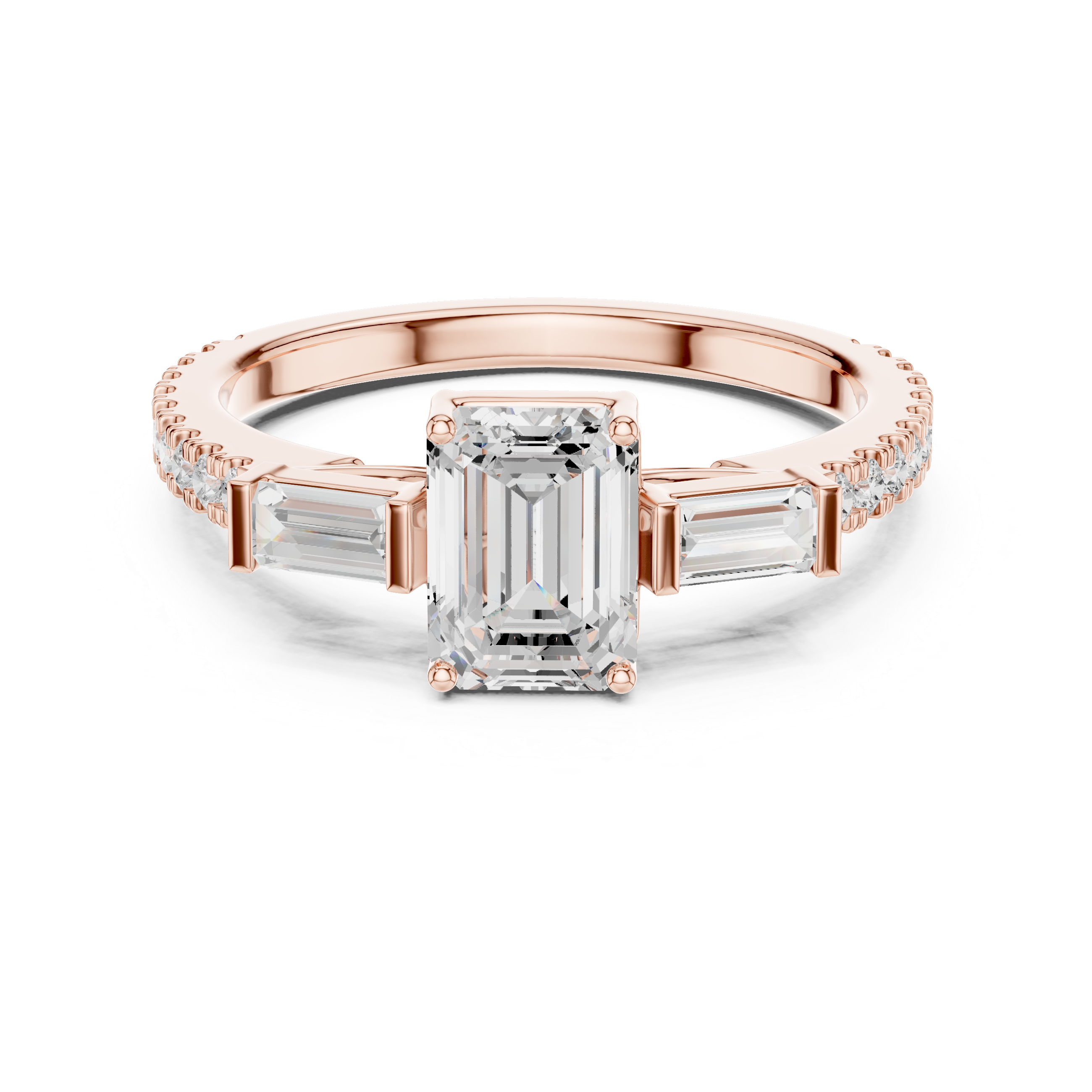1 ct Emerald Cut Solitaire Lab Grown Diamond Ring