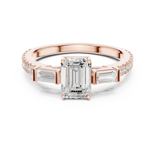 1 ct Emerald Cut Solitaire Lab Grown Diamond Ring