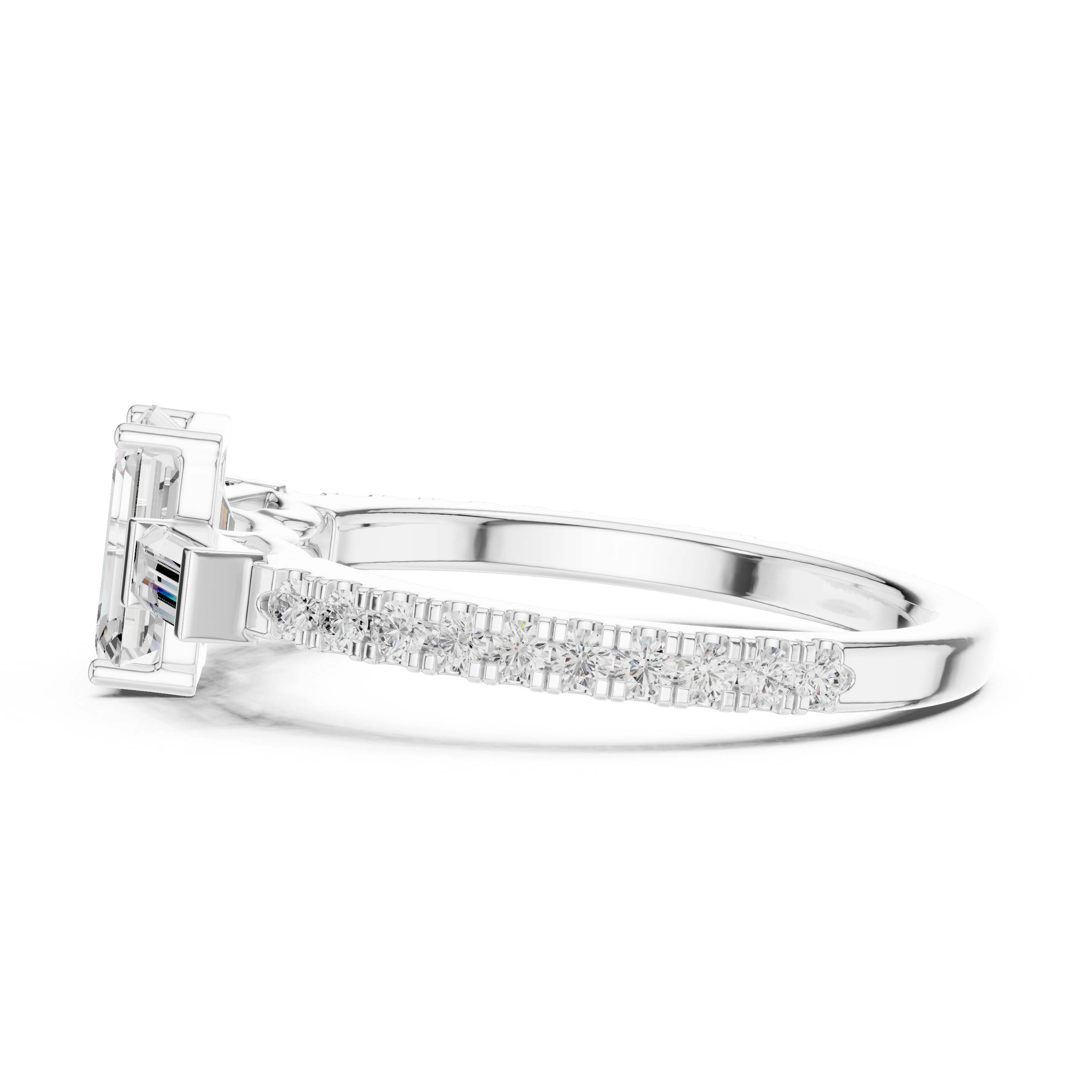 1 ct Emerald Cut Solitaire Lab Grown Diamond Ring