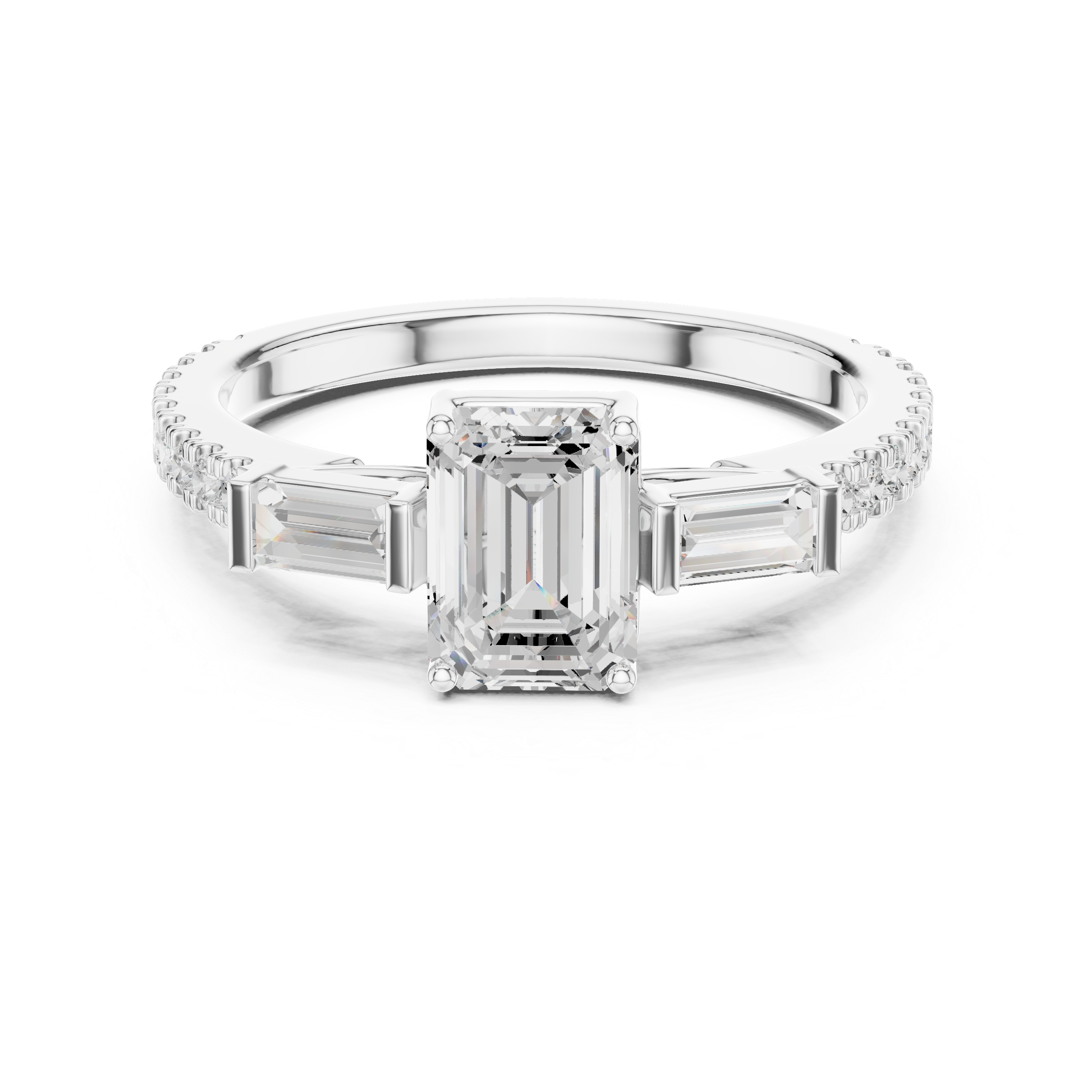 1 ct Emerald Cut Solitaire Lab Grown Diamond Ring