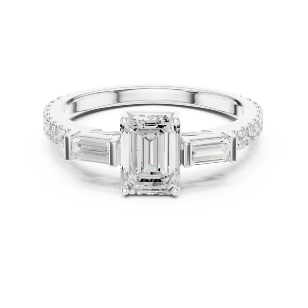 1 ct Emerald Cut Solitaire Lab Grown Diamond Ring