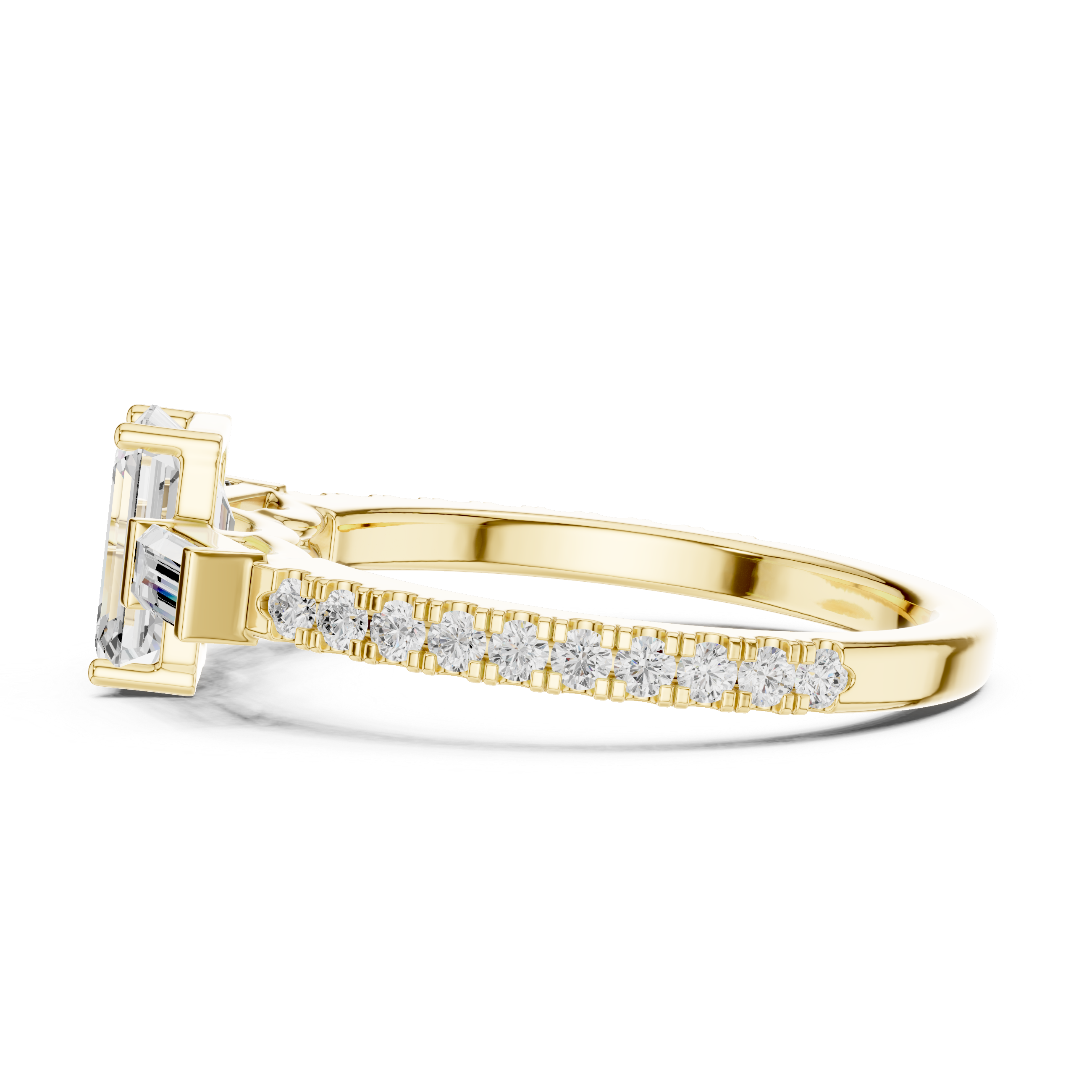 1 ct Emerald Cut Solitaire Lab Grown Diamond Ring