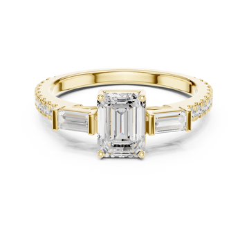 1 ct Emerald Cut Solitaire Lab Grown Diamond Ring