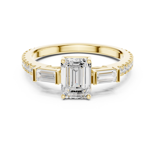 1 ct Emerald Cut Solitaire Lab Grown Diamond Ring