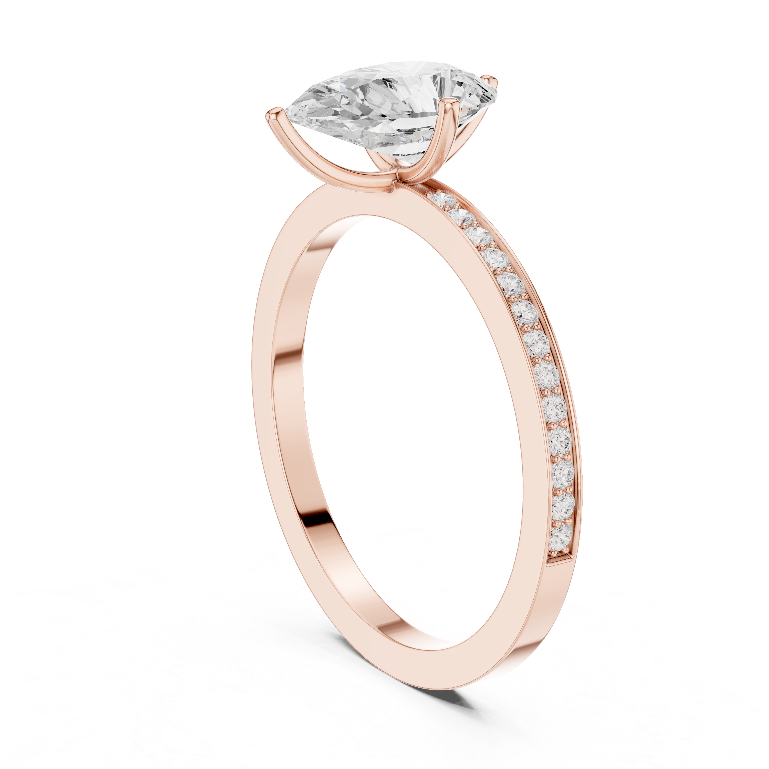 Exquisite 1 ct Pear Diamond Solitaire Lab Grown Diamond Ring