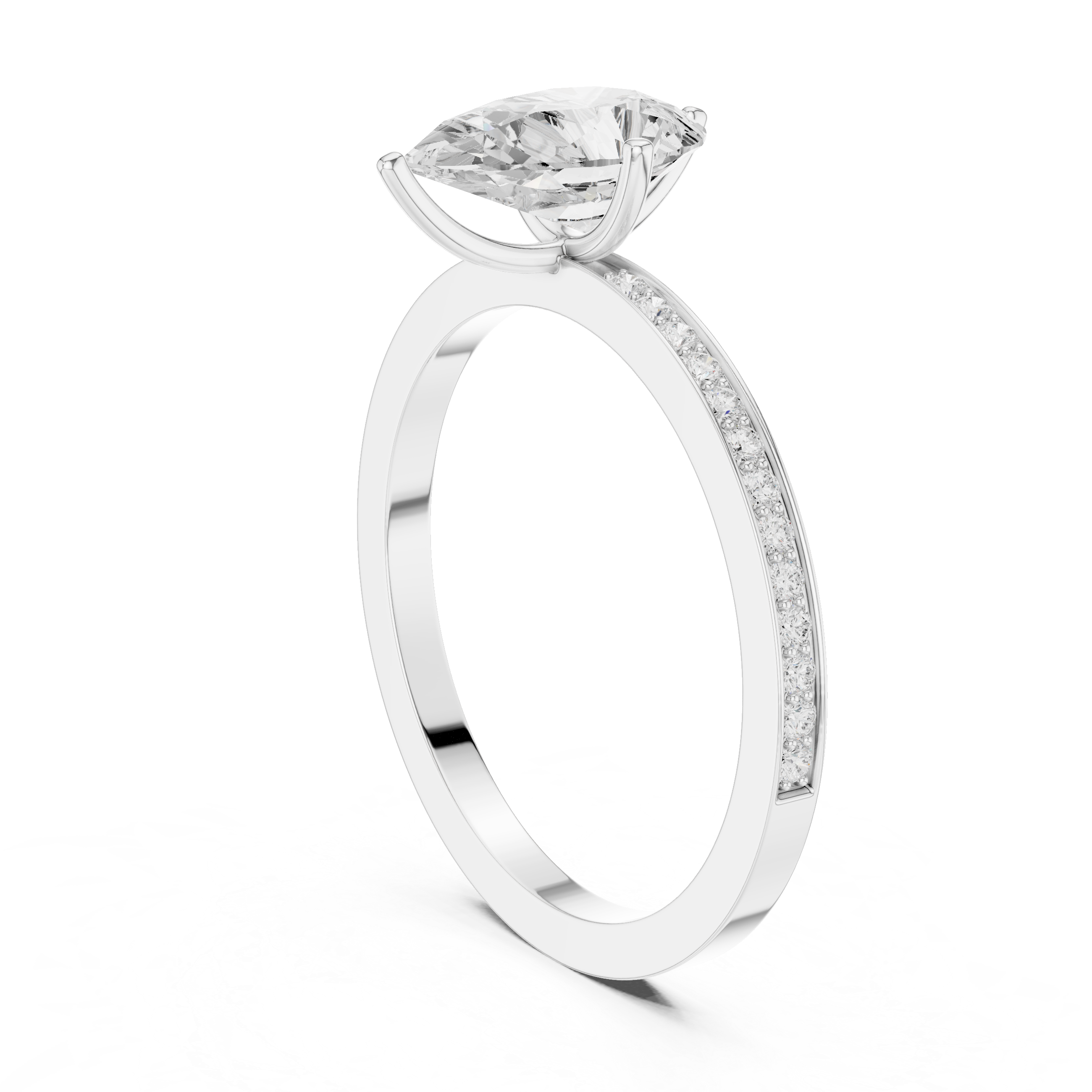 Exquisite 1 ct Pear Diamond Solitaire Lab Grown Diamond Ring