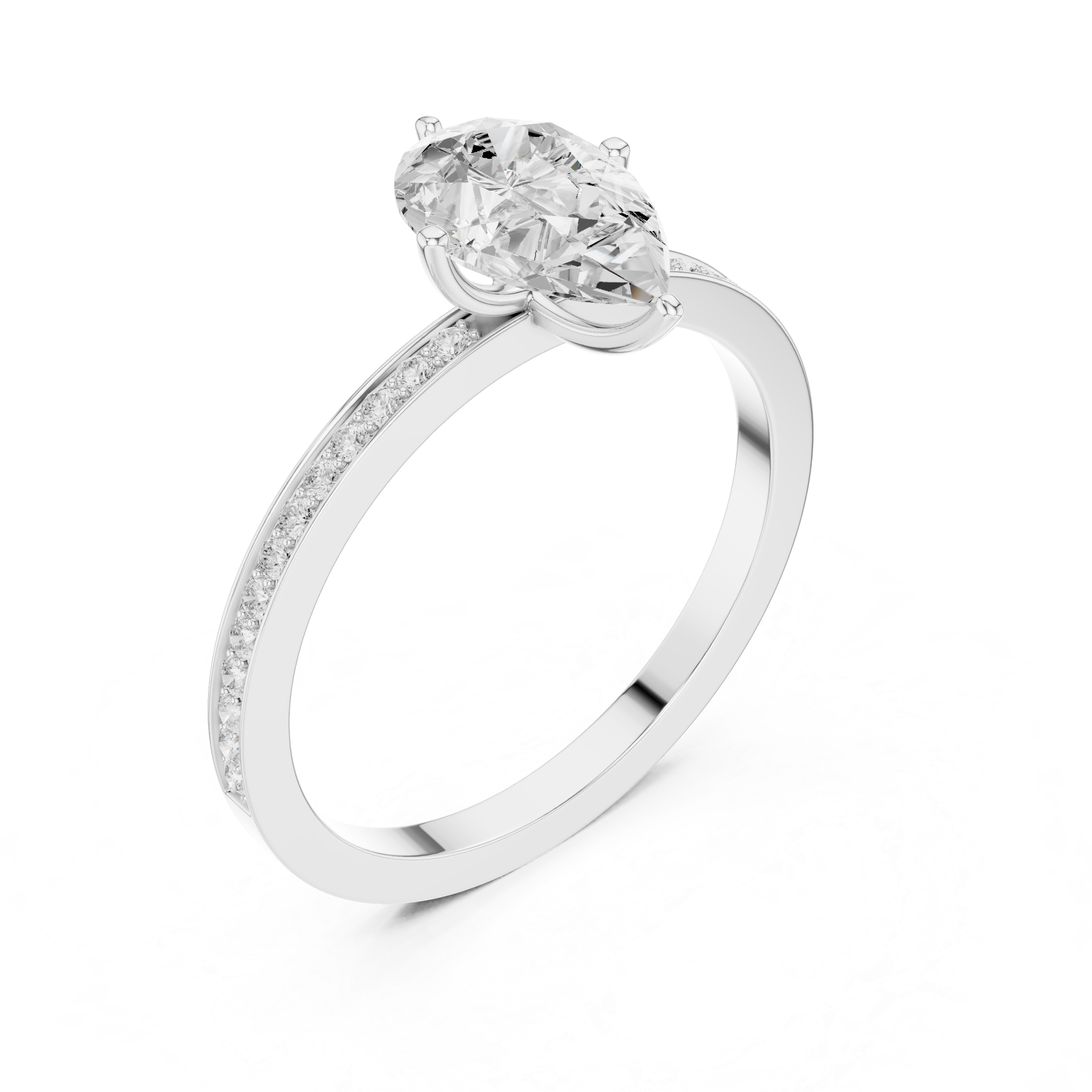 Exquisite 1 ct Pear Diamond Solitaire Lab Grown Diamond Ring