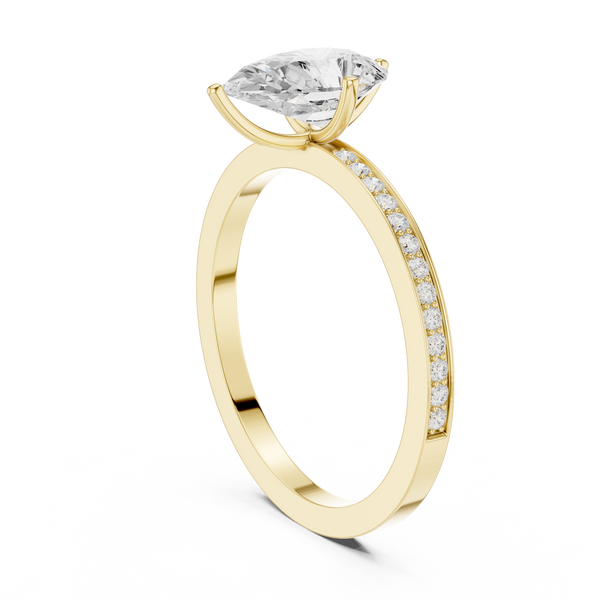 Exquisite 1 ct Pear Diamond Solitaire Lab Grown Diamond Ring