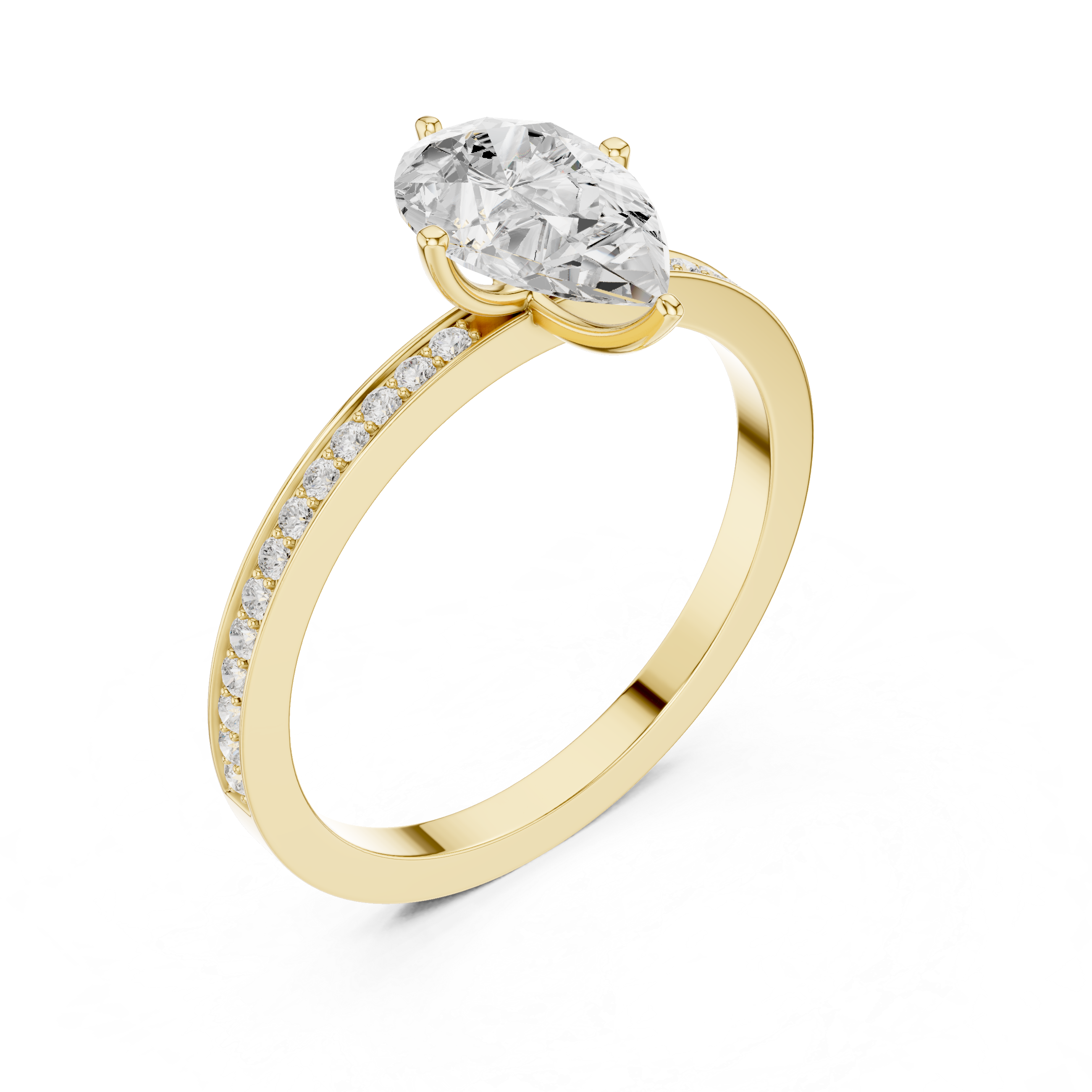 Exquisite 1 ct Pear Diamond Solitaire Lab Grown Diamond Ring