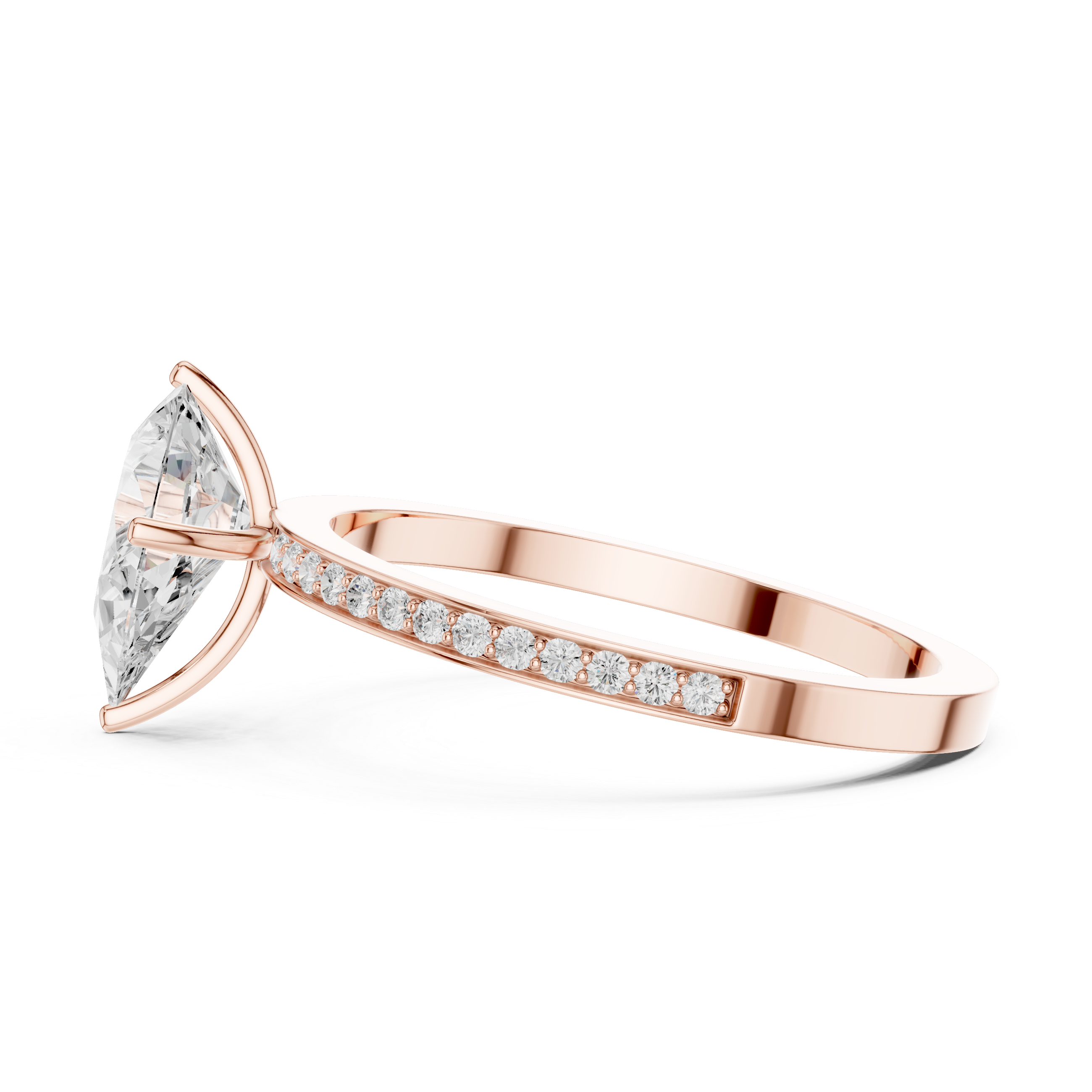Exquisite 1 ct Pear Diamond Solitaire Lab Grown Diamond Ring