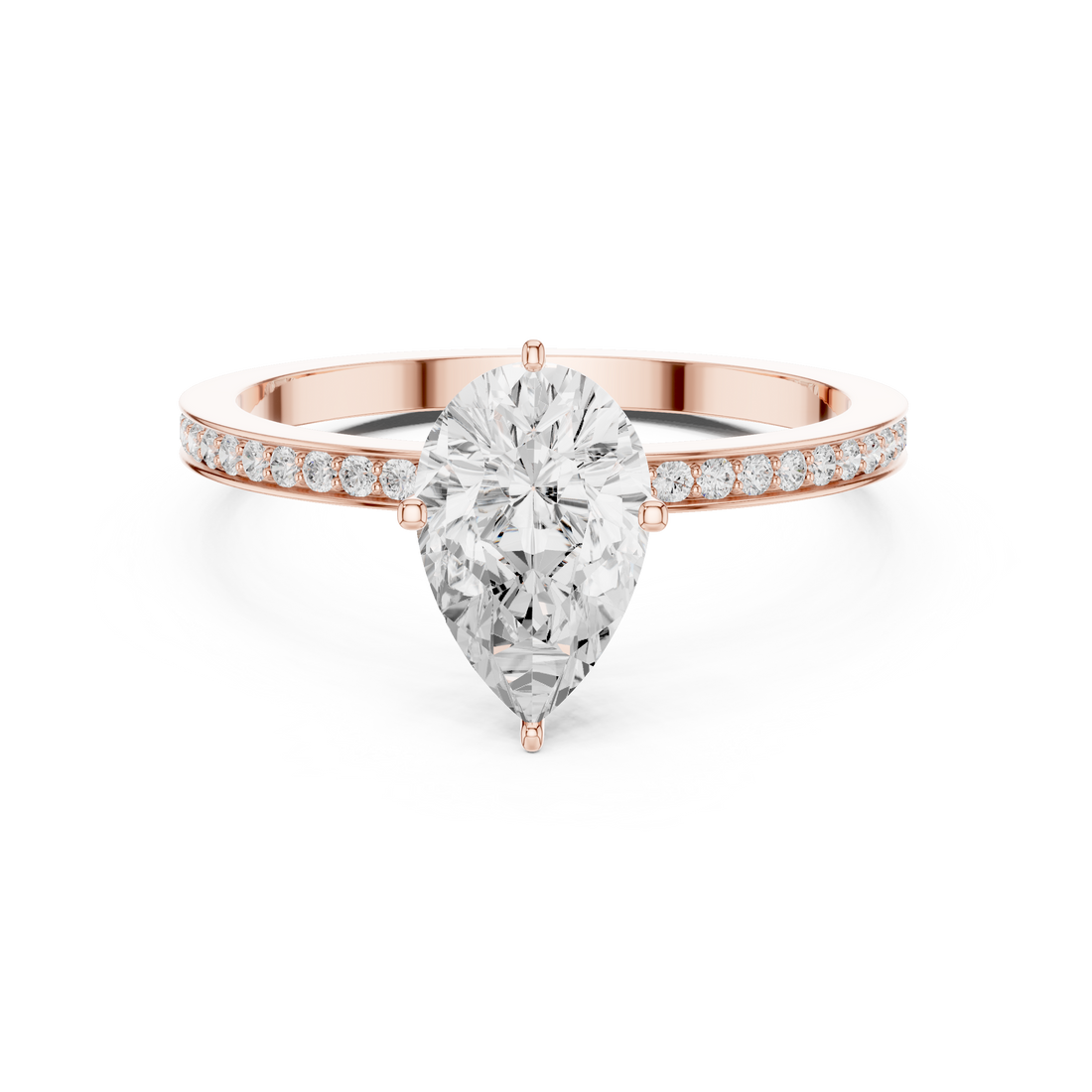 Exquisite 1 ct Pear Diamond Solitaire Lab Grown Diamond Ring