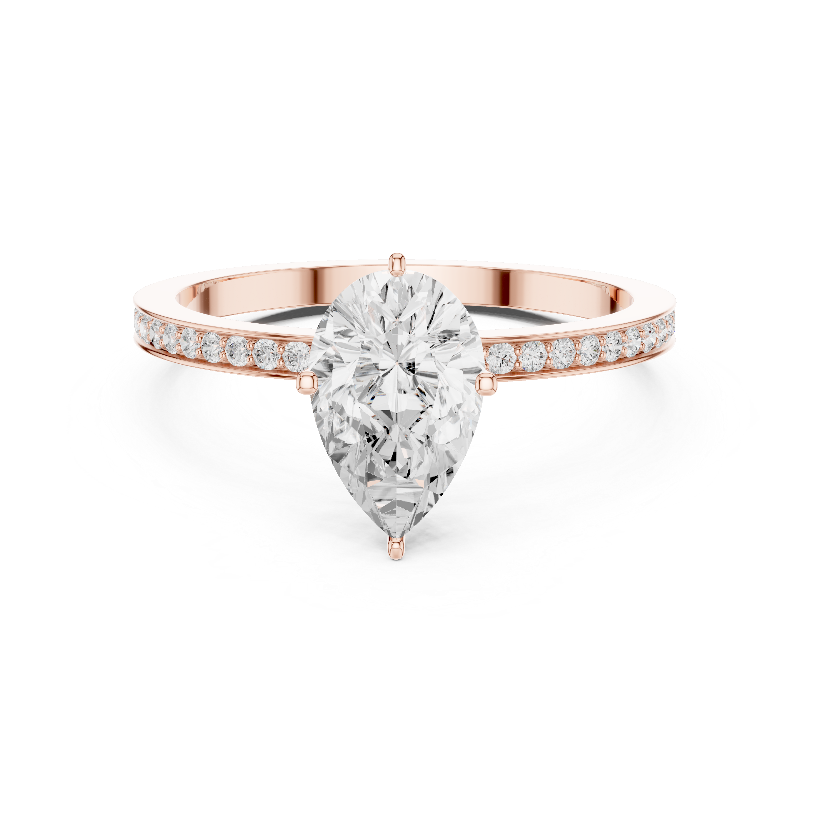 Exquisite 1 ct Pear Diamond Solitaire Lab Grown Diamond Ring