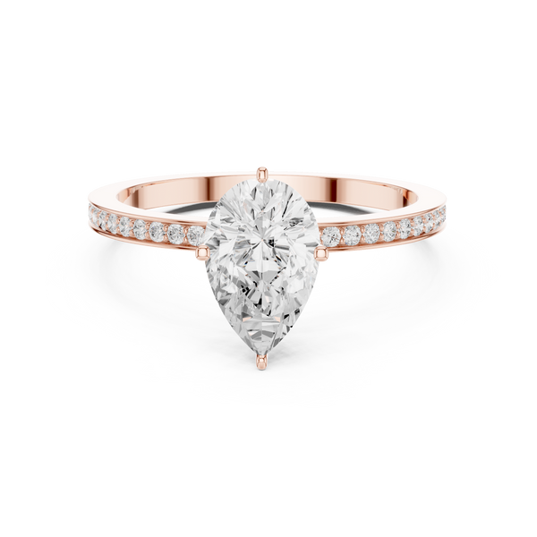 Exquisite 1 ct Pear Diamond Solitaire Lab Grown Diamond Ring