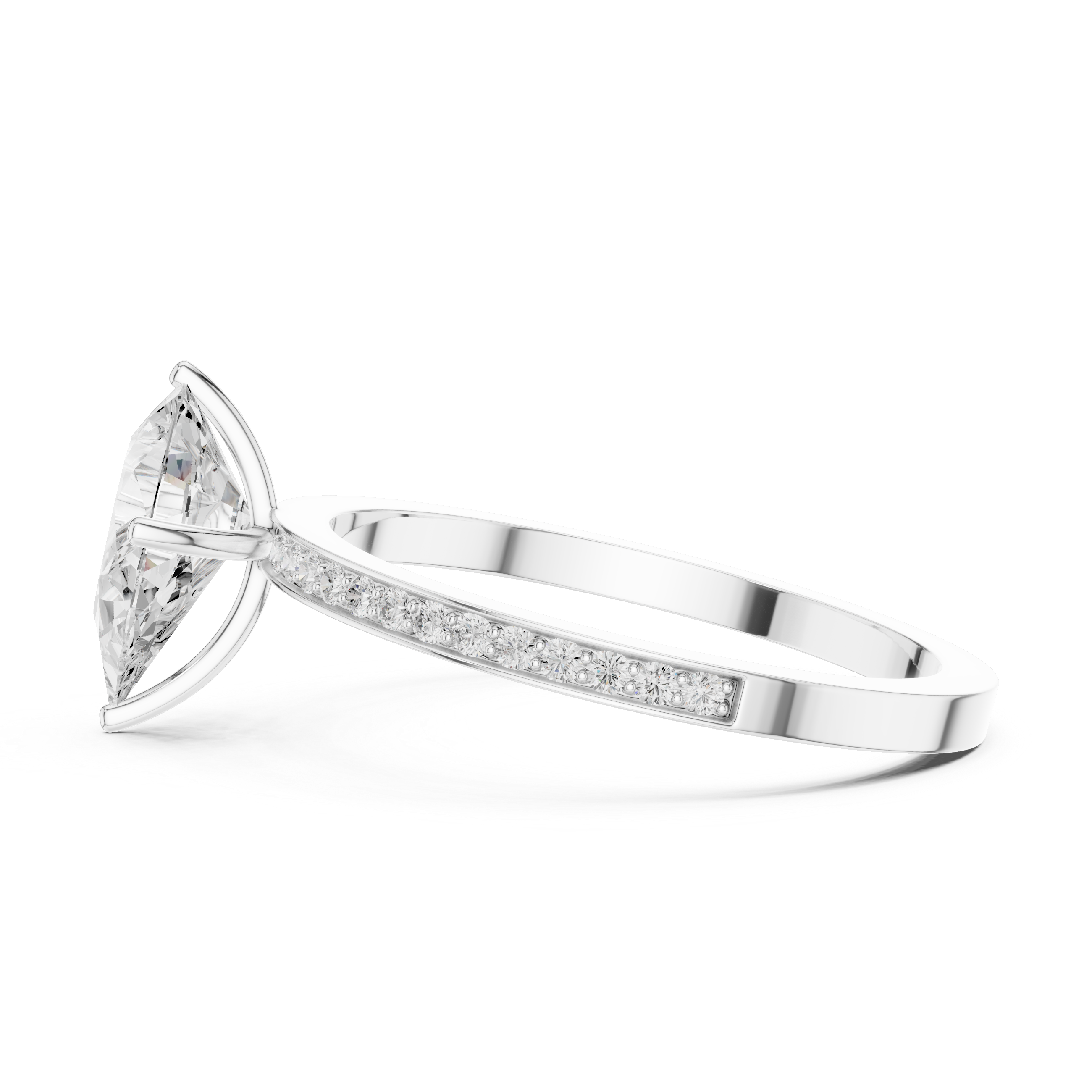 Exquisite 1 ct Pear Diamond Solitaire Lab Grown Diamond Ring