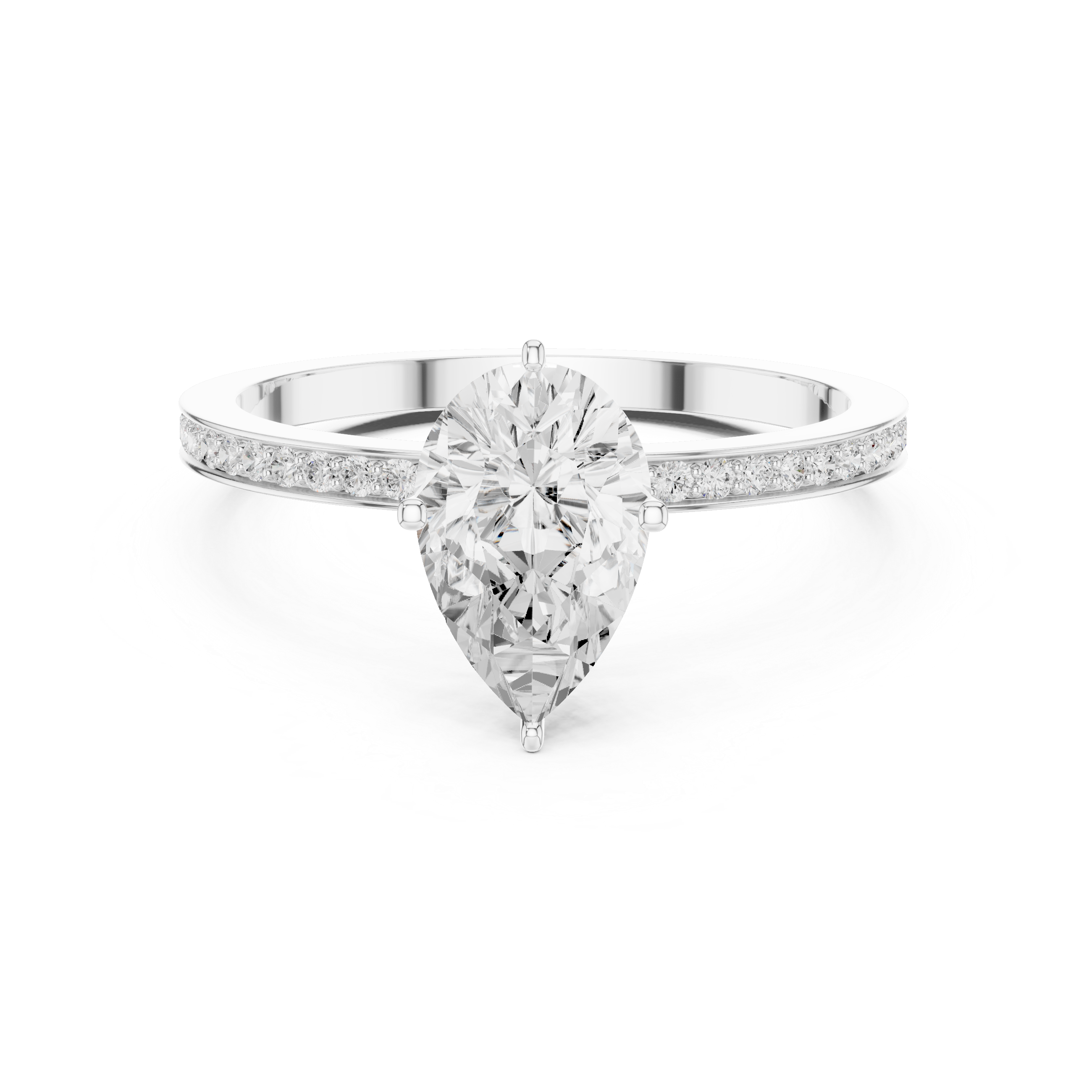 Exquisite 1 ct Pear Diamond Solitaire Lab Grown Diamond Ring