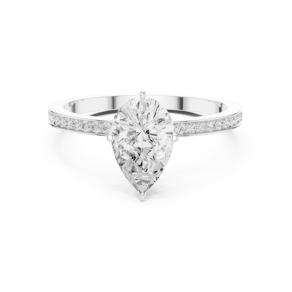Exquisite 1 ct Pear Diamond Solitaire Lab Grown Diamond Ring