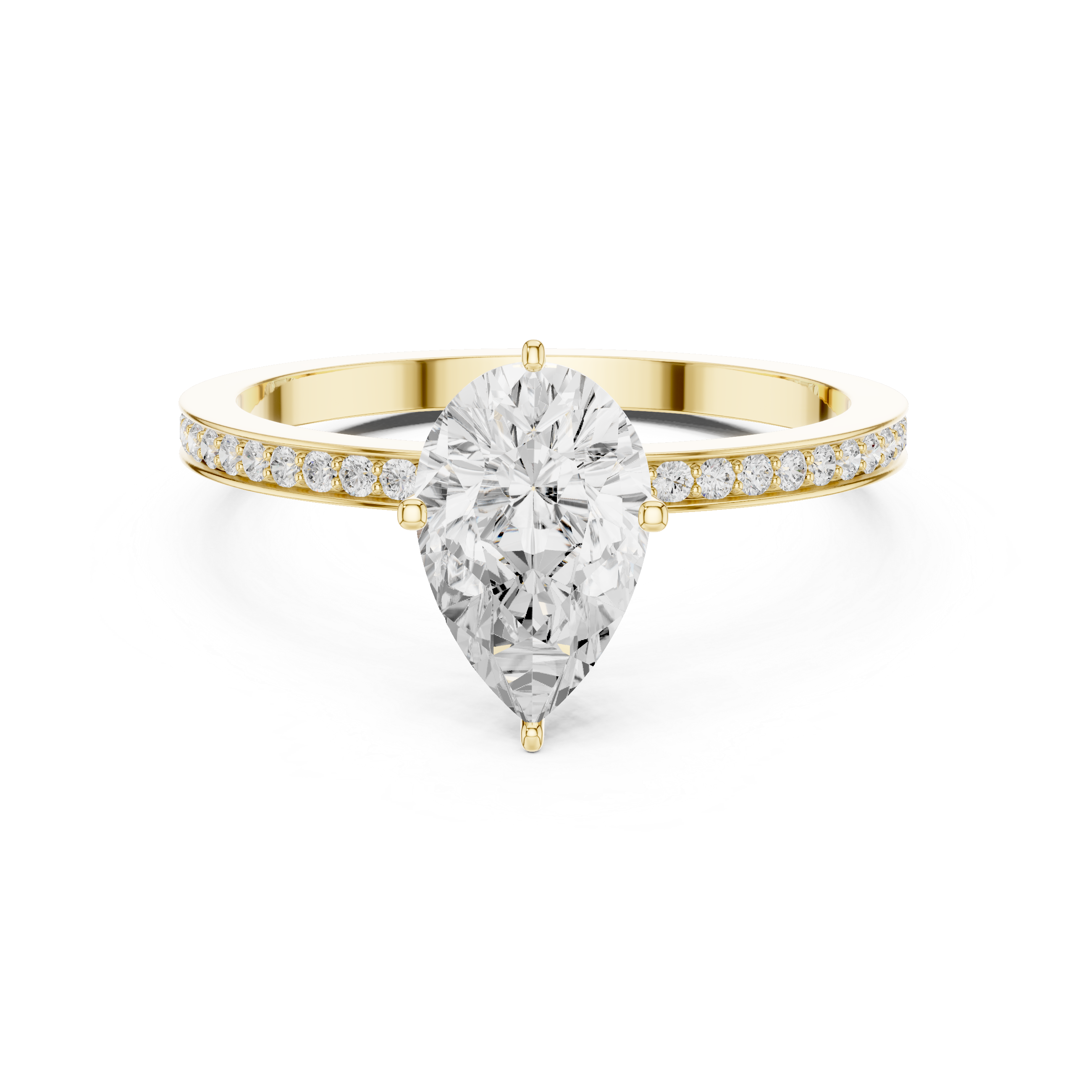 Exquisite 1 ct Pear Diamond Solitaire Lab Grown Diamond Ring