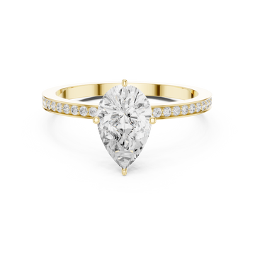 Exquisite 1 ct Pear Diamond Solitaire Lab Grown Diamond Ring
