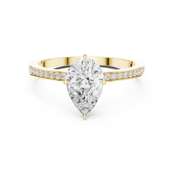 Exquisite 1 ct Pear Diamond Solitaire Lab Grown Diamond Ring