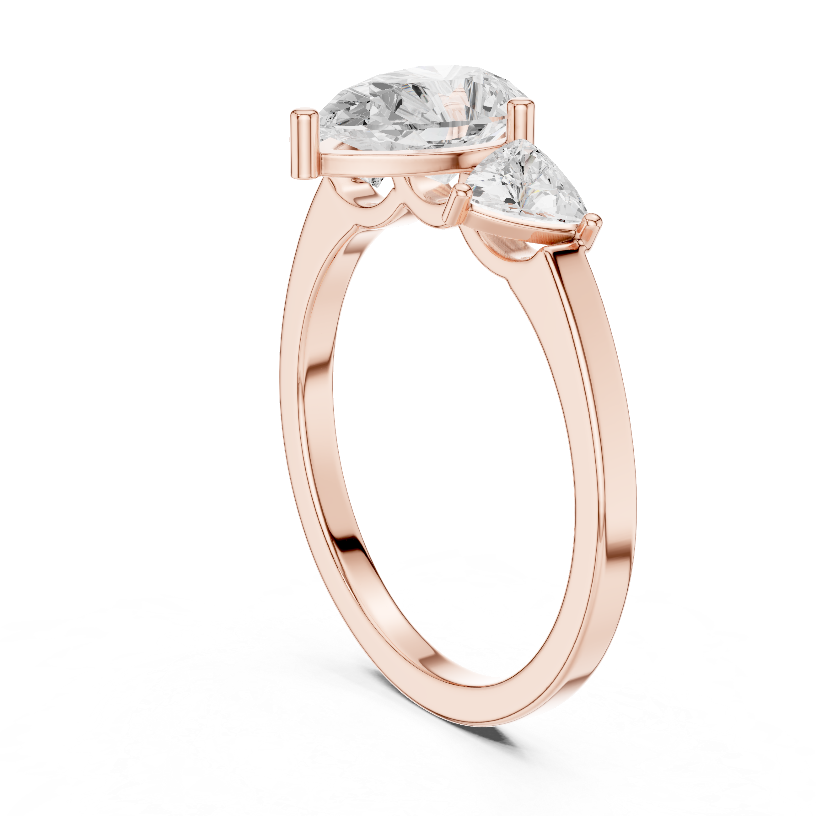 1 ct Pear & Trillion Diamond Lab Grown Diamond Ring