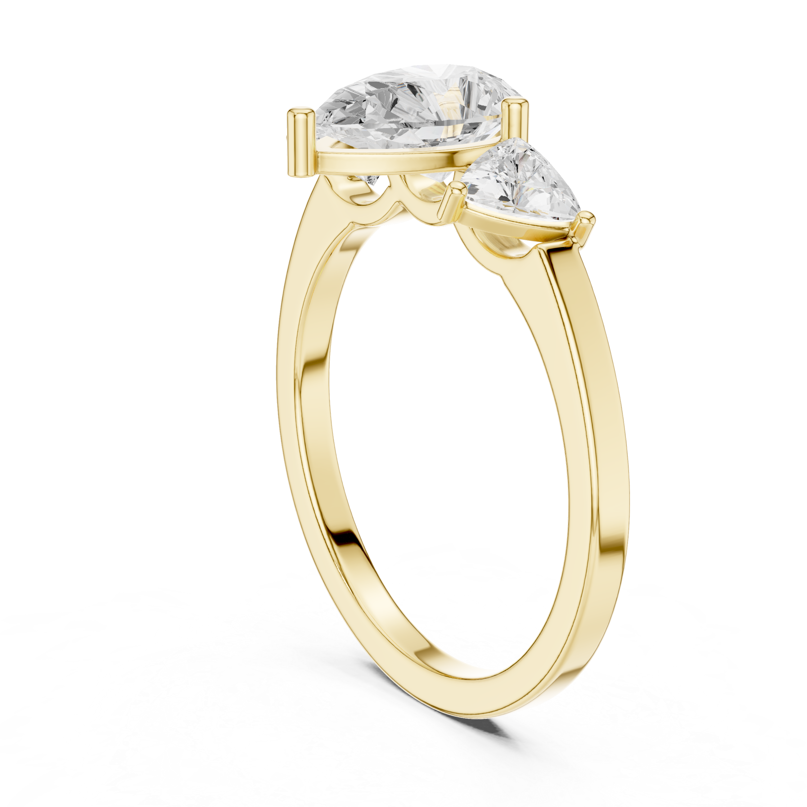 1 ct Pear & Trillion Diamond Lab Grown Diamond Ring