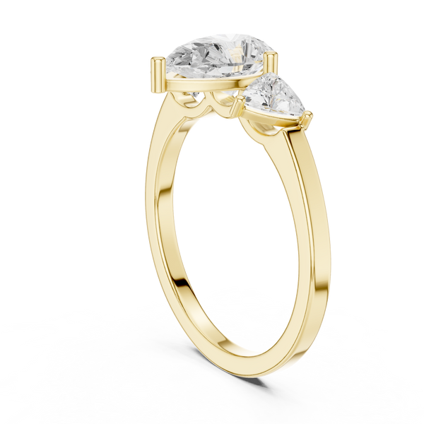 1 ct Pear & Trillion Diamond Lab Grown Diamond Ring
