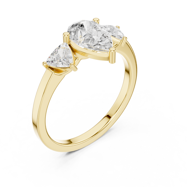 1 ct Pear & Trillion Diamond Lab Grown Diamond Ring
