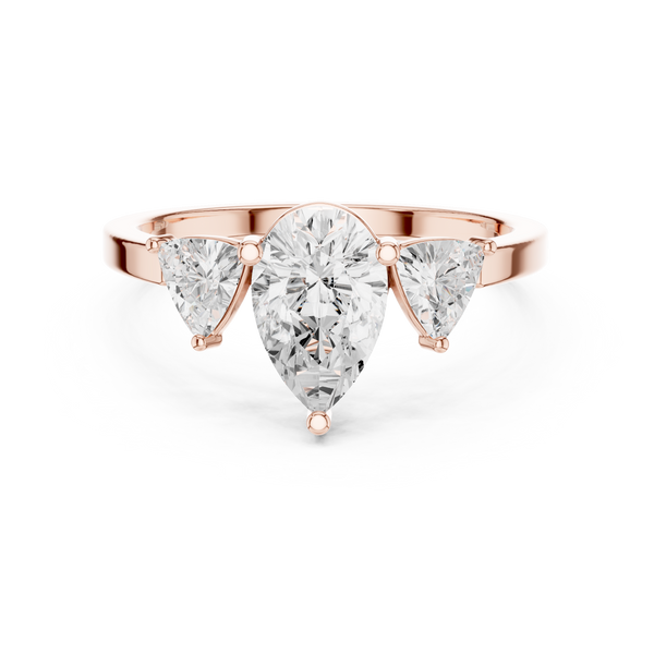 1 ct Pear & Trillion Diamond Lab Grown Diamond Ring