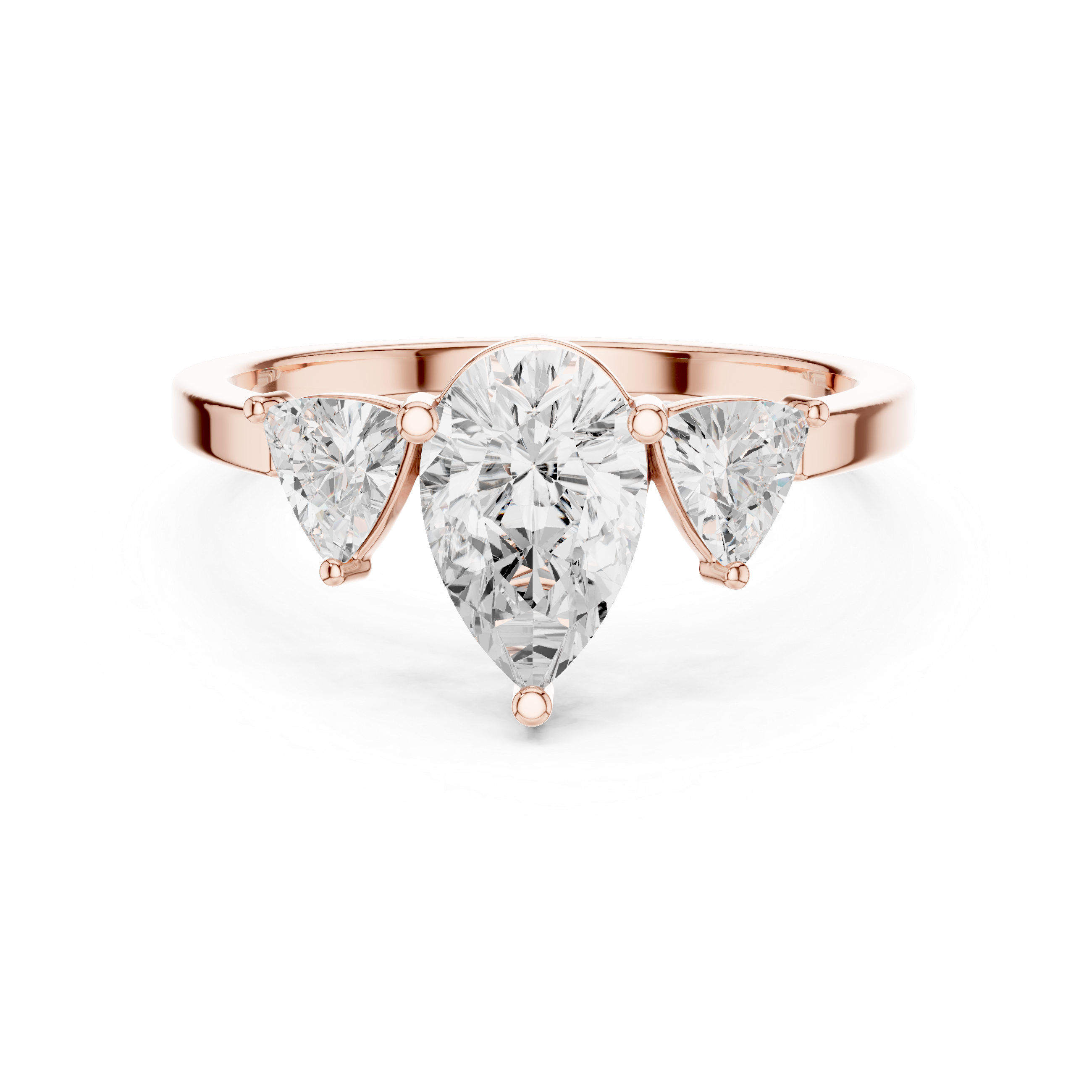 1 ct Pear & Trillion Diamond Lab Grown Diamond Ring