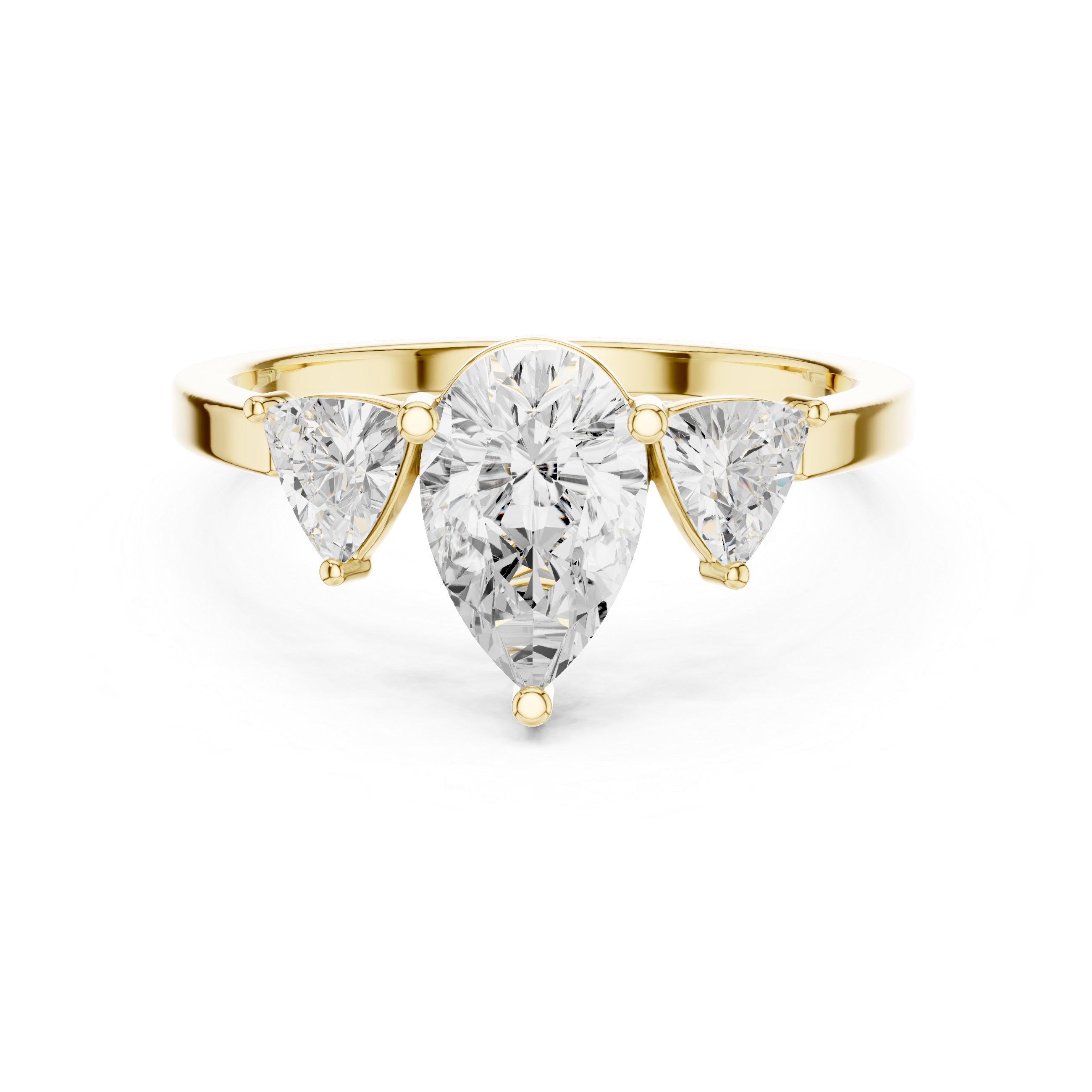 1 ct Pear & Trillion Diamond Lab Grown Diamond Ring