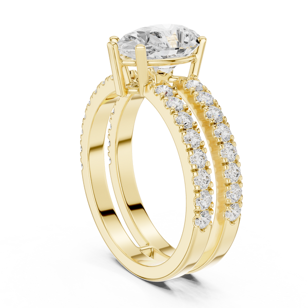 1 ct Pear Diamond & Round Brilliant Lab Grown Diamond Ring