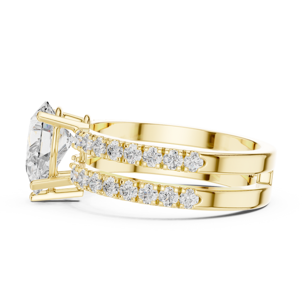 1 ct Pear Diamond & Round Brilliant Lab Grown Diamond Ring