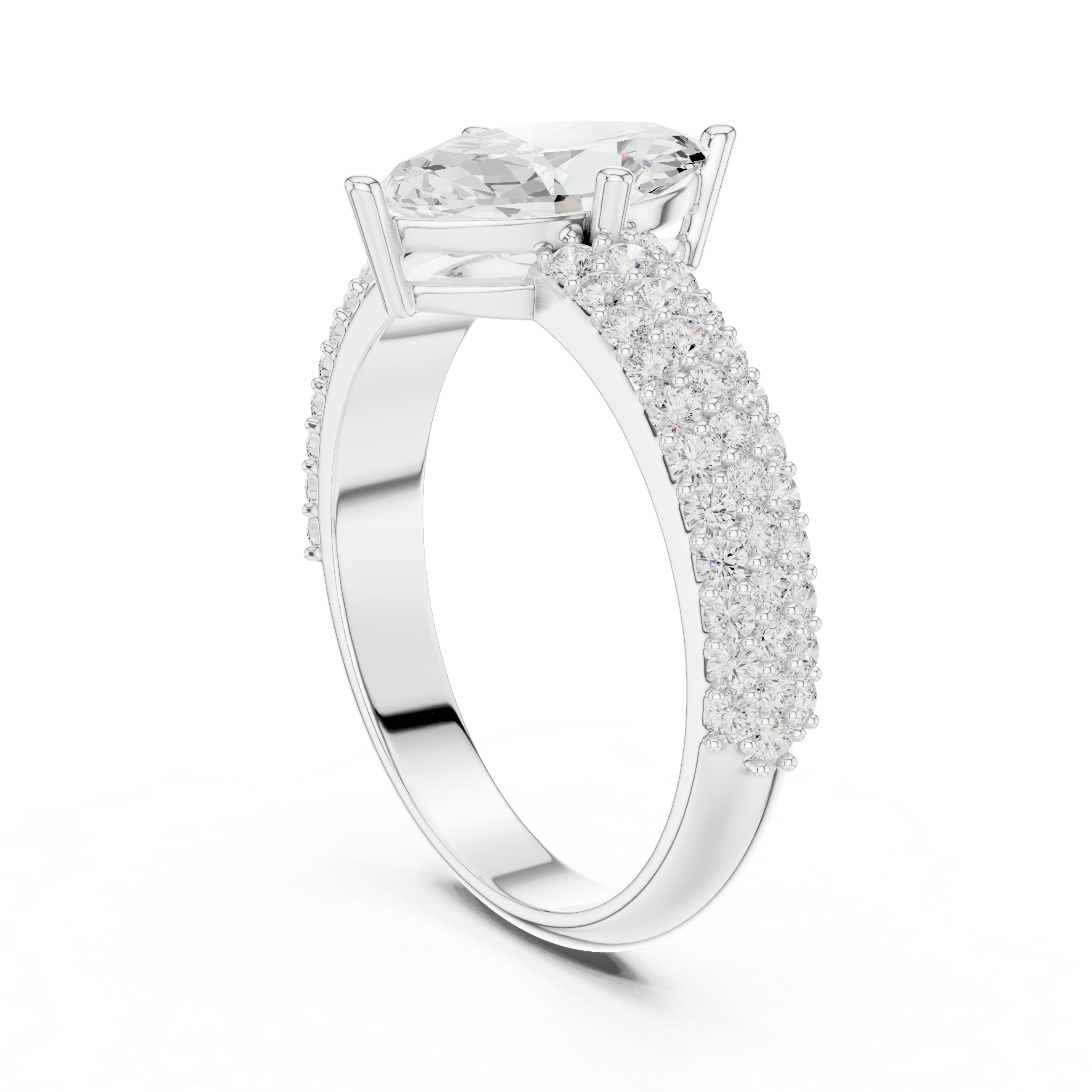 Marquise Round Diamond Lab Grown Diamond Ring