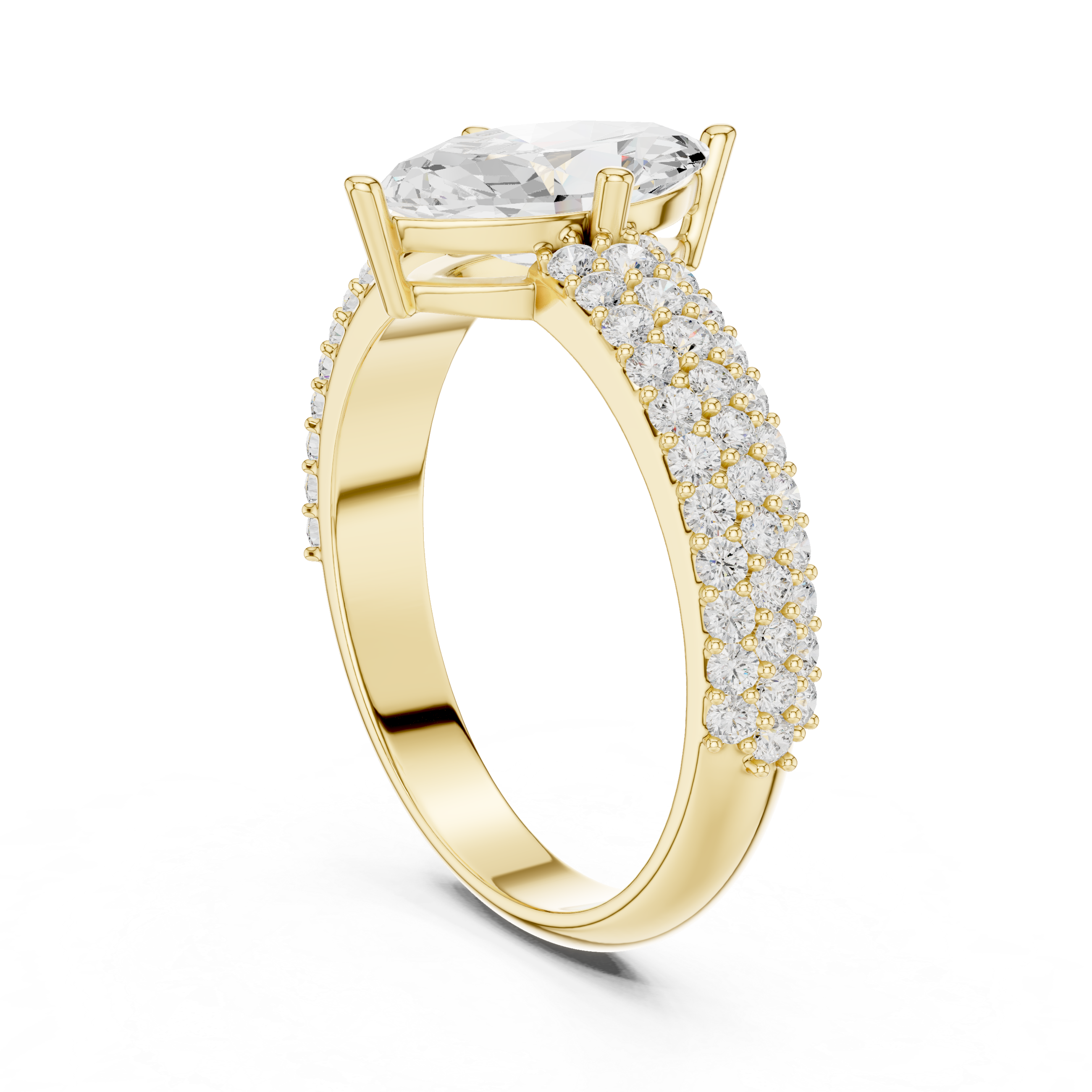 Marquise Round Diamond Lab Grown Diamond Ring