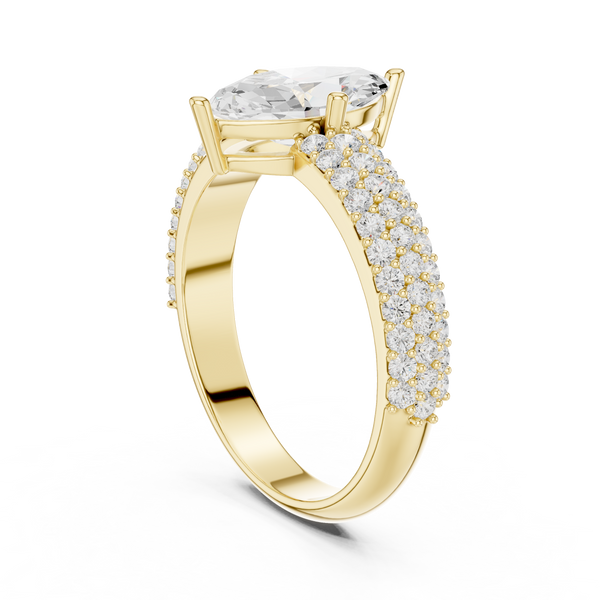 Marquise Round Diamond Lab Grown Diamond Ring