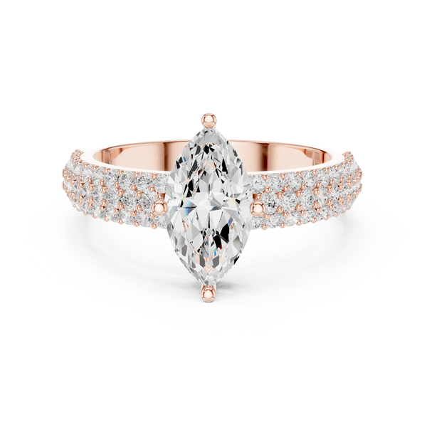 Marquise Round Diamond Lab Grown Diamond Ring