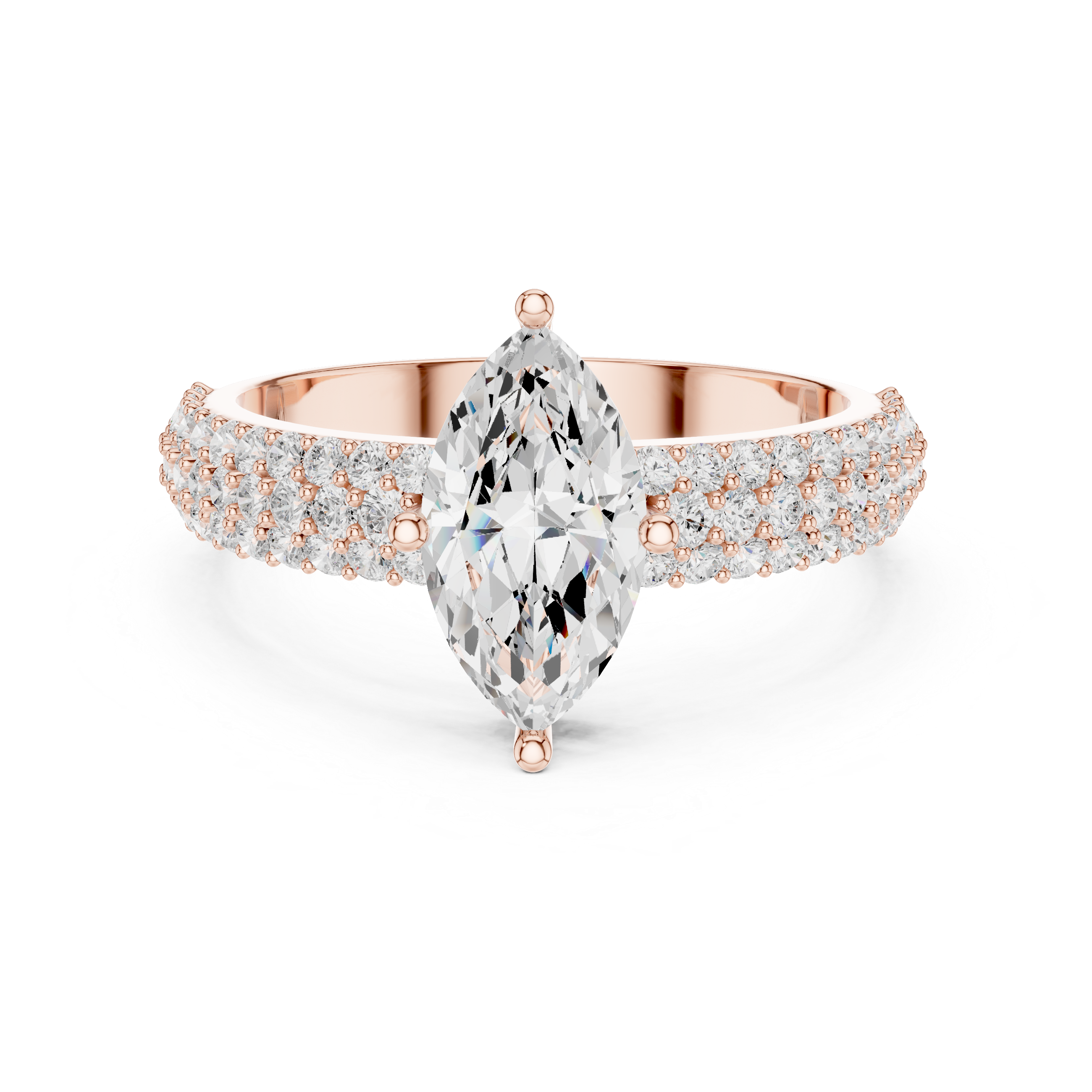 Marquise Round Diamond Lab Grown Diamond Ring