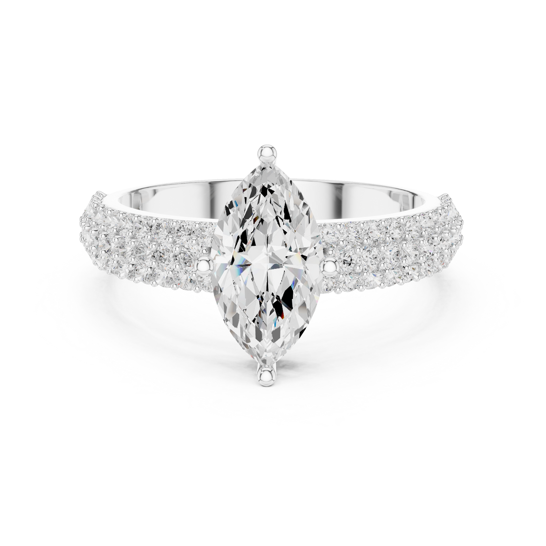 Marquise Round Diamond Lab Grown Diamond Ring