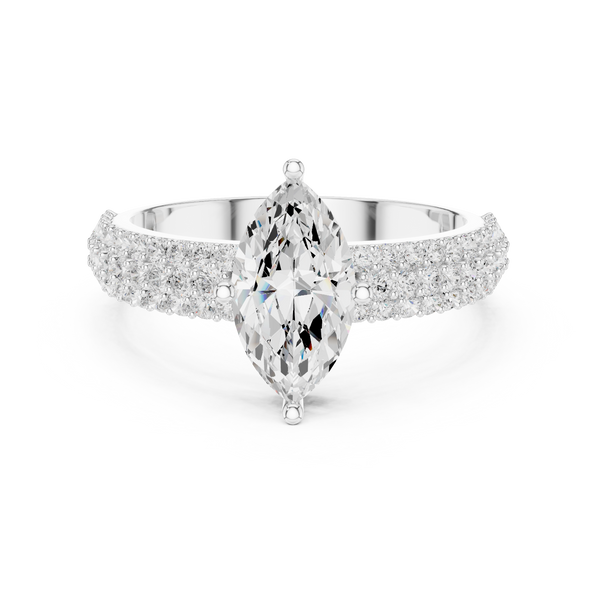Marquise Round Diamond Lab Grown Diamond Ring