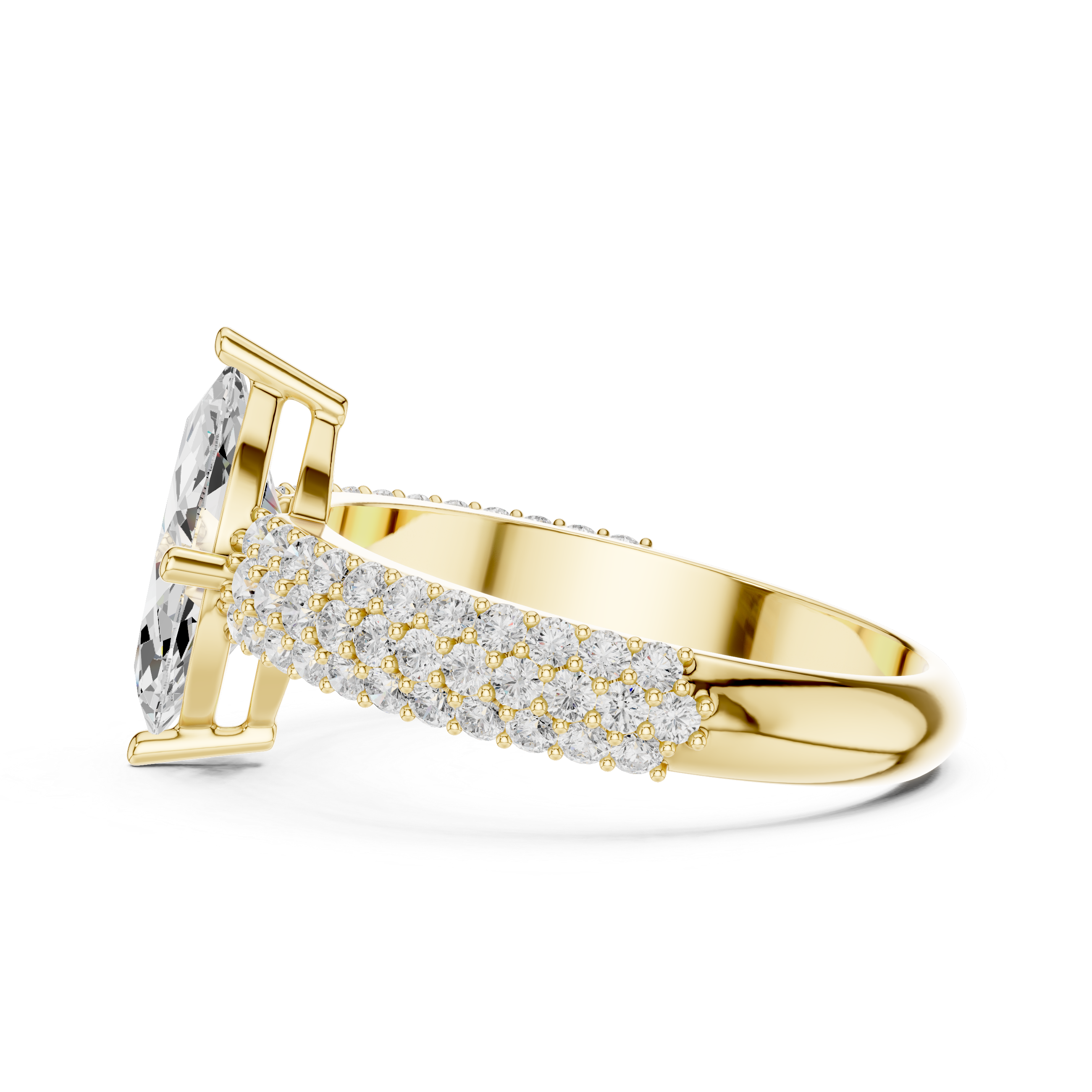 Marquise Round Diamond Lab Grown Diamond Ring