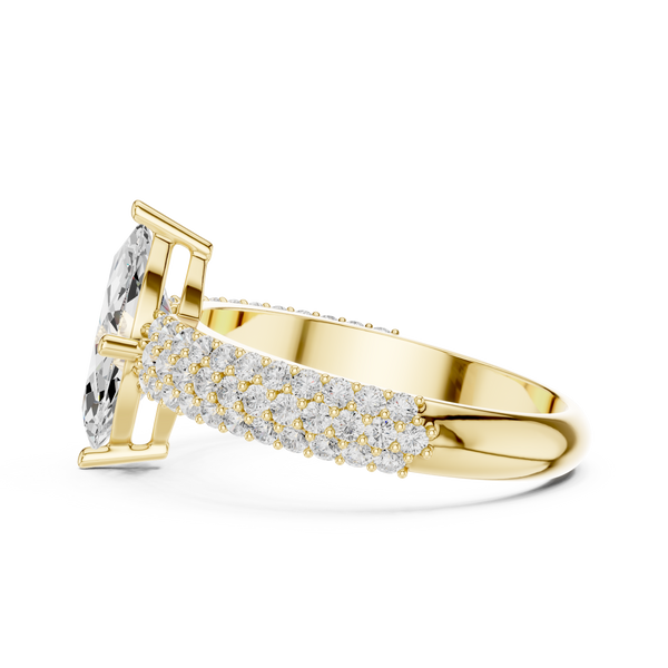 Marquise Round Diamond Lab Grown Diamond Ring