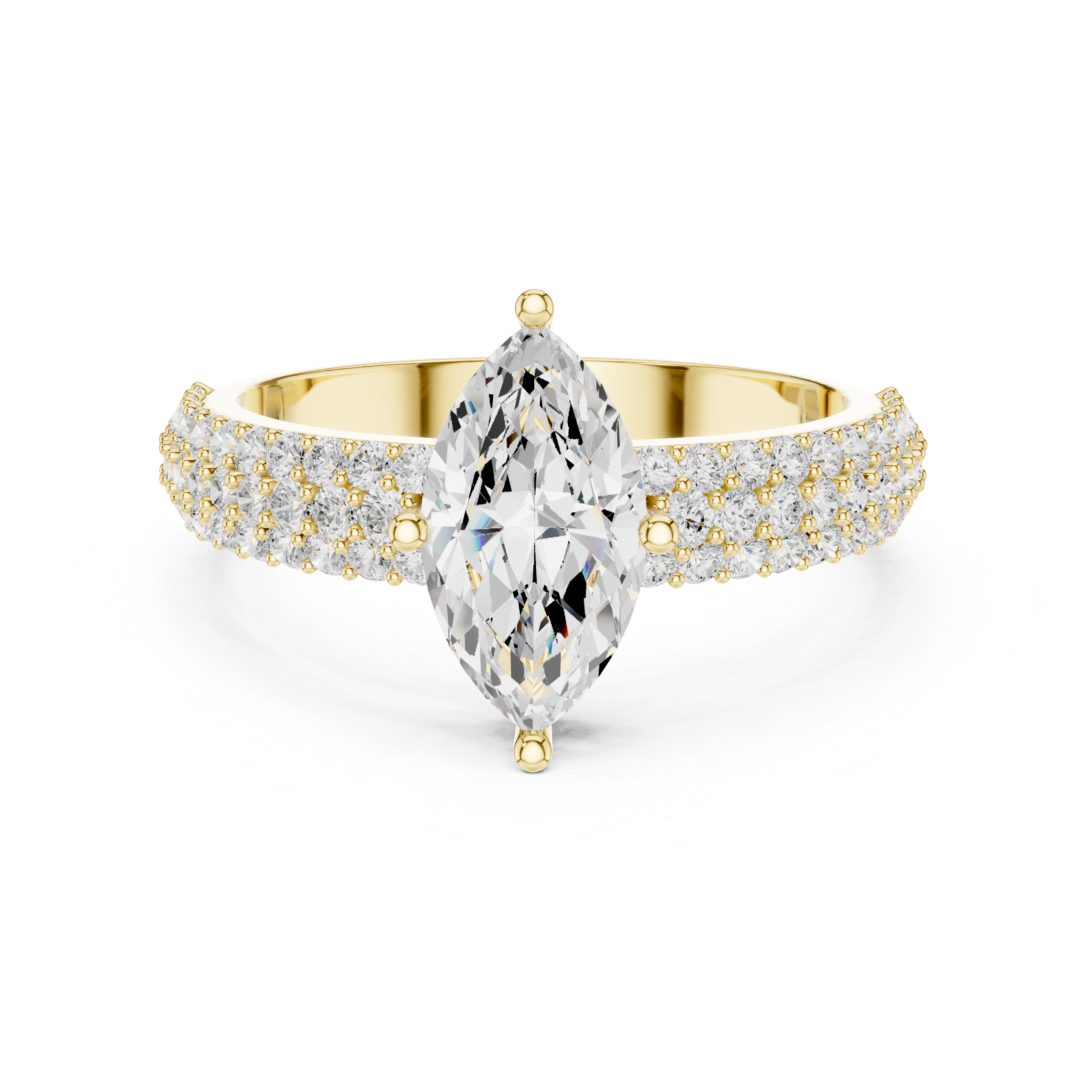Marquise Round Diamond Lab Grown Diamond Ring