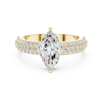 Marquise Round Diamond Lab Grown Diamond Ring