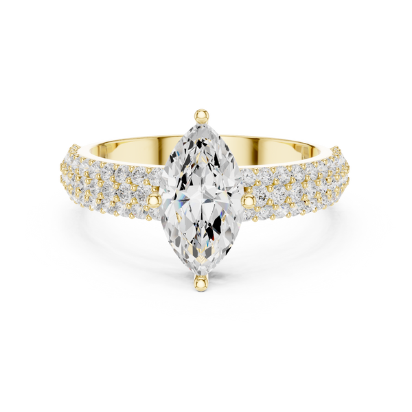 Marquise Round Diamond Lab Grown Diamond Ring