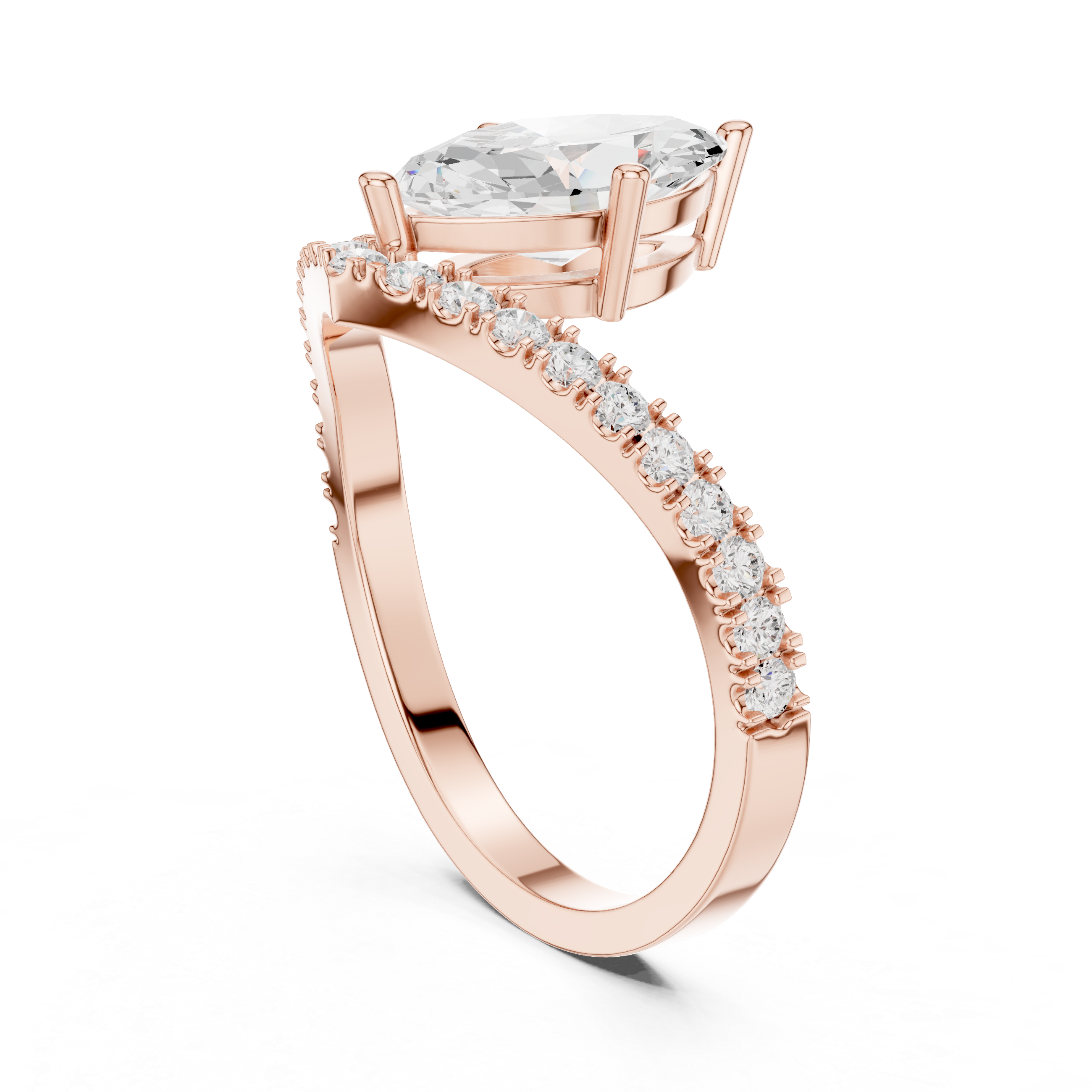 Brilliant Marquise & Round Diamond Lab Grown Diamond Ring