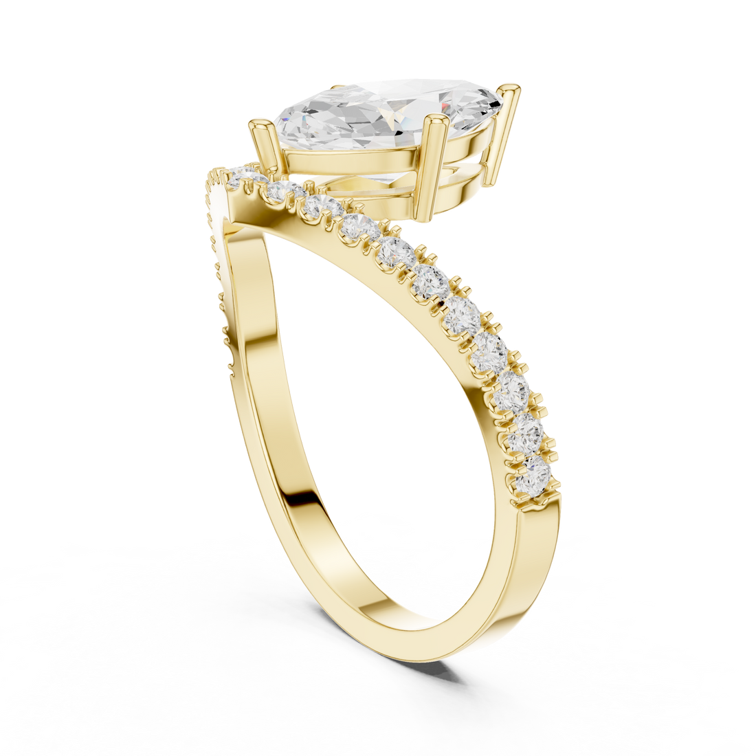Brilliant Marquise & Round Diamond Lab Grown Diamond Ring